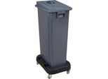 Probbax Wertstoffsammler mit Fahrwagen, Deckel grau, 80 Liter
