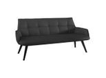 Novel Sitzbank, Schwarz, Holz, Leder, Echtleder, Color-Finish-Leder, Rauleder, Buche, massiv, 3-Sitzer, 160x89.5x64 cm, Fsc, Lederauswahl, Esszimmer, Bänke, Sitzbänke