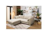 Mid.you , Beige , Textil , Ottomane links, L-Form , 250x200 cm , Made in EU , Liegefunktion ,