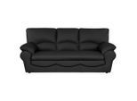 Livetastic , Schwarz , Leder , Echtleder , Rindleder , 205x92x85 cm , Made in EU , Lederauswahl, Rücken echt ,