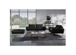Livetastic , Schwarz, Chromfarben , Leder , Echtleder , Semi-Anilinleder , 207x85x92 cm , Made in EU , Rücken echt , Wohnzimmer, Sofas & Couches, Sofas, 3er Sofas
