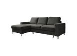 Mid.you , Grau , Textil , Ottomane links, L-Form , 236x148 cm , Made in EU , Liegefunktion, Rücken echt , Wohnzimmer, Sofas & Couches, Wohnlandschaften, Ecksofas