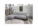 Livetastic , Silberfarben , Textil , Uni , Ottomane links, L-Form , 276x188 cm , Rücken echt, USB-Anschluss, USB-C-Anschluss , Wohnzimmer, Sofas & Couches, Wohnlandschaften, Ecksofas