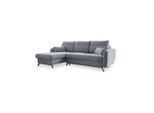 Mid.you , Hellgrau , Textil , Eiche , Uni , Füllung: Schaumstoffflocken,Schaumstoffflocken , Ottomane links, L-Form , 235x157 cm , Made in EU, Oeko-Tex® Standard 100 , Liegefunktion, Rücken echt ,
