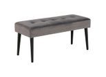 Livetastic , Schwarz, Dunkelgrau , Metall, Textil , 95x45x38 cm , Stoffauswahl , Esszimmer, Bänke, Polsterbänke