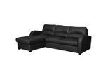 Livetastic , Schwarz , Textil, Leder , Echtleder , Rindleder , L-Form , 227x168 cm , Made in EU , Bettkasten erhältlich, Lederauswahl, Bettfunktion erhältlich, Rücken echt ,