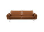 Livetastic , Cognac, Chromfarben , Leder , Echtleder , Semi-Anilinleder , 207x85x92 cm , Made in EU , Rücken echt , Wohnzimmer, Sofas & Couches, Sofas, 3er Sofas