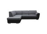 Mid.you , Grau, Schwarz , Textil , Ottomane links, L-Form , 255x196 cm , Made in EU , Wohnzimmer, Sofas & Couches, Schlafsofas, Ecksofas mit Schlaffunktion