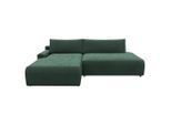 Trendmanufaktur , Dunkelgrün , Textil , Füllung: Schaumstoff , 253x167 cm , Made in Europe , Schlafen auf Sitzhöhe, Rücken echt, Armteil links , Wohnzimmer, Sofas & Couches, Schlafsofas, Schlafsofas