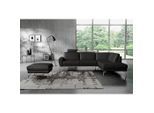Livetastic , Schwarz , Leder , Echtleder , Semi-Anilinleder , L-Form, Ottomane rechts , 273x250 cm , Made in EU , Rücken echt , Wohnzimmer, Sofas & Couches, Wohnlandschaften, Ecksofas