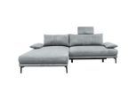 Mid.you , Grau , Textil , Ottomane links, L-Form , 260x192 cm , Made in EU , Liegefunktion ,