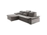 Mid.you , Grau , Textil , Uni , Füllung: Polyester , Ottomane links, L-Form , 276x188 cm , seitenverkehrt erhältlich , Wohnzimmer, Sofas & Couches, Schlafsofas, Ecksofas mit Schlaffunktion
