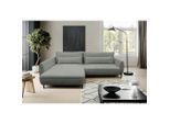Mid.you , Grau , Textil , Füllung: Schaumstoff,Schaumstoff , 273x204 cm , Made in EU , Wohnzimmer, Sofas & Couches, Schlafsofas, Ecksofas mit Schlaffunktion