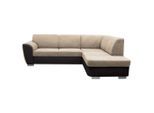 Mid.you , Dunkelbraun, Beige , Textil , Ottomane rechts, L-Form , 255x196 cm , Made in EU , Wohnzimmer, Sofas & Couches, Schlafsofas, Ecksofas mit Schlaffunktion