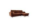 Mid.you , Terracotta , Textil , Eiche , Uni , Füllung: Schaumstoffflocken,Schaumstoffflocken , L-Form, Ottomane rechts , 235x157 cm , Made in EU, Oeko-Tex® Standard 100 , Liegefunktion, Rücken echt ,