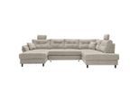 Livetastic , Beige , Textil , Buche , Füllung: Schaumstoff , Ottomane rechts, U-Form , 338x206 cm , Liegefunktion, Schlafen auf Sitzhöhe, Rücken echt, Armteil links , Wohnzimmer, Sofas & Couches, Wohnlandschaften, Wohnlandschaften U-Form