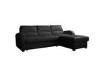 Livetastic , Schwarz , Textil, Leder , Echtleder , Rindleder , L-Form , 227x168 cm , Made in EU , Bettkasten erhältlich, Lederauswahl, Bettfunktion erhältlich, Rücken echt ,