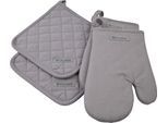 Topflappen ROSS "Exclusiv", silber (silberfarben), 100% Baumwolle, Topflappen, 2x Topflappen und 2x Grillhandschuh, 100% Baumwolle
