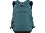 Laptoprucksack TRAVELITE "KICK OFF Reiserucksack", Gr. B/H/T: 31cm x 45cm x 16cm, blau (petrol), Polyester, unifarben, Basic, Rucksäcke Laptoprucksack