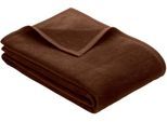 Wohndecke IBENA "Luxus", braun (dunkelbraun), B:100cm L:150cm, Baumwolle, Polyacryl, Polyester, Wohndecken, Wohndecke, verschiedene Größen, uni, Kuscheldecke, Premium, made in Europe