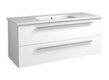 Waschtisch WELLTIME "Serena, Waschbeckenunterschrank inkl. Waschbecken, Badmöbel", weiß (glossy weiß, weiß), B:121,5cm H:50cm T:46,5cm, Waschtische, Waschtisch, Breite 121,5 cm, Soft-Close-Funktion, FSC