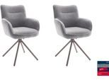 4-Fußstuhl MCA FURNITURE, grau, taupe, grau, B:61cm H:91cm T:64cm, Polyester, Stühle, 180 drehbar, Taschenfederkern