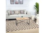 Teppich LIVABLISS "GIJON", braun (natur, braun), B:200cm H:14mm L:275cm, Kunstfaser, Teppiche, Teppich, Skandinavischer Teppich, Modernes Karo Design, Kurzflor, Wohnzimmer