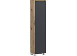 Midischrank WELLTIME "CABO, gedämpfte Scharniere", matt grau, B:30cm H:130cm T:35cm, MDF, Schränke, Midischrank, matt grau, griffloses Design, reversibel