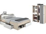 Schlafzimmer-Set PARISOT "Parisot Most 41", beige (natur), ohne Matratze, B/H: 140cm x 200cm, Schlafzimmermöbel-Sets