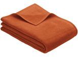 Wohndecke IBENA "Luxus", orange, B:100cm L:150cm, Baumwolle, Polyacryl, Polyester, Wohndecken, Wohndecke, verschiedene Größen, uni, Kuscheldecke, Premium, made in Europe