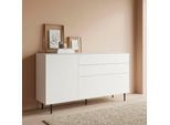 Sideboard "Essentials, Kommode, Anrichte, Kombikommode, Schrank mit Metallfüßen", weiß, B:166cm H:88,2cm T:42cm, Holzwerkstoff, MDF, LEGER HOME BY LENA GERCKE, Sideboards, Sideboard, Breite: 166 cm, UV lackiert, Push-to-open-Funktion