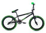 BMX-Rad CHILLIZ "XB.02" Gr. 25, schwarz, grün, schwarz, Fahrräder, Kinder, 25cm, 20 Zoll (50,80cm) hinten: 20 Zoll (50,80cm)