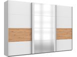 Schwebetürenschrank WIMEX "Barmbek Schlafzimmerschrank Garderobenschrank", weiß (weiß, artisan eiche nachbildung, spiegel), B:360cm H:236cm T:64cm, Holzwerkstoff, Schränke, Schwebetürenschrank, Kleiderschrank mit 2 Stoffboxen und 2 zusätzlichen Böden, Spiegeltür