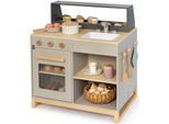 Spielküche MUSTERKIND "Prunus, warmgrau/natur", grau (warmgrau, natur), Spielküchen, KinderB:62cm H:67cm T:46cm, Holz, Spielküche, B:62cm H:67cm T:46cm