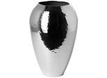 Dekovase FINK "MALANA", silber (silberfarben), H:26cm Ø:17cm, Eisen, Vasen, Dekovase, gehämmert, Handarbeit, Unikatcharakter, vernickelt, wasserdicht
