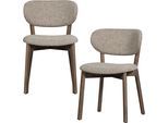 Esszimmerstuhl WOOOD "Udar mit Melange-Gewebe More und Eichengestell H 82 cm", braun, braun, beige, B:51cm H:82cm T:60cm, Polyester, Stühle, Esszimmerstuhl, (Set, 2 St), strapazierfähiger Stoff, moderne Gestaltung