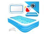 KESSER® Aufblasbarer Pool Familienpool für Kinder und Erwachsene Gartenschwimmbad Familienschwimmbad Sommer Planschbecken Füllmenge Kinderfreundlich Entwässerungslöcher