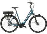 E-Bike KROSS "E-Citybike Sentio Hybrid 5.0 28 Zoll türkis - Shimano Mittelmotor" Gr. 56, schwarz (türkis, schwarz), Elektrofahrräder, Damen, 56cm, 28 Zoll (71,12cm), E-Bike, SHIMANO 36 V/250 W, Mittelmotor DU-E500