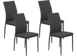 Esszimmerstuhl HELA "ALIZIA", grau (anthrazit, schwarz, anthrazit), B:40cm H:92cm T:42cm, 100% Polyester, Stühle, Esszimmerstuhl, Bezug Microfaser Flachgewebe, Unser Bestpreis