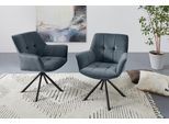 Drehstuhl OTTO HOME "Lika", grau (anthrazit), H:84,5cm T:68cm, Polyester, Stühle, Drehstuhl, 2er Set, 360 Grad Drehfunktion, Samtpolsterung