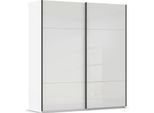 Schwebetürenschrank RAUCH "Kleiderschrank Schrank Garderobe Schlafzimmerschrank CONTIDO", weiß (alpinweiß, glas kristallweiß), B:201cm H:223cm T:68cm, Holzwerkstoff, Schränke, Schwebetürenschrank, aus hochwertigem Material in 6 Breiten 2 Griff-Farben MADE IN GERMANY