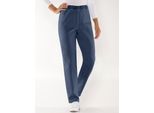 Schlupfjeans CLASSIC BASICS, Damen, Gr. 24, Kurzgrößen, blau (dunkelblau), 81% Baumwolle, 17% Polyester, 2% Elasthan, unifarben, lang, Jeans Schlupfjeans