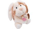 Kuscheltier NICI "Little & Me, Hase 20 cm mit Kind 6 cm", beige, Plüschfiguren, KinderB:10cm H:20cm L:10cm, Kuscheltier, 2in1: Kuscheltier Mama mit Kuscheltier Baby, B:10cm H:20cm L:10cm