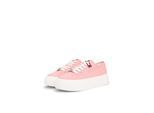 Plateausneaker TOMMY JEANS "TJW FLATFORM SNEAKER CHARMS", Damen, Gr. 37, rosa, Baumwolle, unifarben, Schuhe Plateausneaker, Halbschuh, Schnürer, Freizeischuh mit kleiner TJ-Flagge als Anhänger