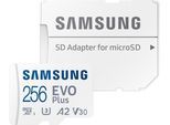 SAMSUNG Speicherkarte "EVO Plus (2024) inkl. SD-Adapter", weiß, 256 GB, Speicherkarten