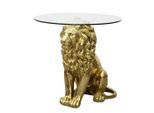 Ambia Home Beistelltisch, Gold, Kunststoff, Glas, Tier, rund, rund, 60.5x61x60.5 cm, einfacher Aufbau, Wohnzimmer, Wohnzimmertische, Beistelltische, Glas-Beistelltische