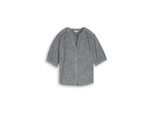TOM TAILOR Damen Bluse aus Baumwolle, blau, Uni, Gr. 36