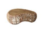 Mid.you , Naturfarben , Holz , Rattan, Teakholz , massiv , Freiform , 80x45x120 cm , Wohnzimmer, Wohnzimmertische, Couchtische, Couchtische Holz