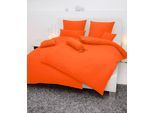 Bettwäsche JANINE "PIANO 0125 31, Seersucker 100% Baumwolle, uni, bügelfrei", orange, B/L: 240cm x 220cm, 1 Stk., 2 Stk., Soft-Seersucker, B/L: 80cm x 80cm & 80cm x 80cm, 3 Stk., Soft-Seersucker, Obermaterial: 100% Baumwolle, Bettwäsche, Bettwäsche, Markenreißverschluss, feinfädige Qualität, gekämmte Mako-Garne