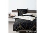 Wendebettwäsche JANINE "J. D. 87054", braun (bronzebraun, schwarz), B/L: 240cm x 220cm, 1 Stk., 2 Stk., Mako-Satin, B/L: 80cm x 80cm & 80cm x 80cm, 3 Stk., Mako-Satin, Obermaterial: 100% Baumwolle, Bettwäsche, Wendebettwäsche, Bettwäsche aus Baumwolle mit grafischem Muster, Markenreißverschluss